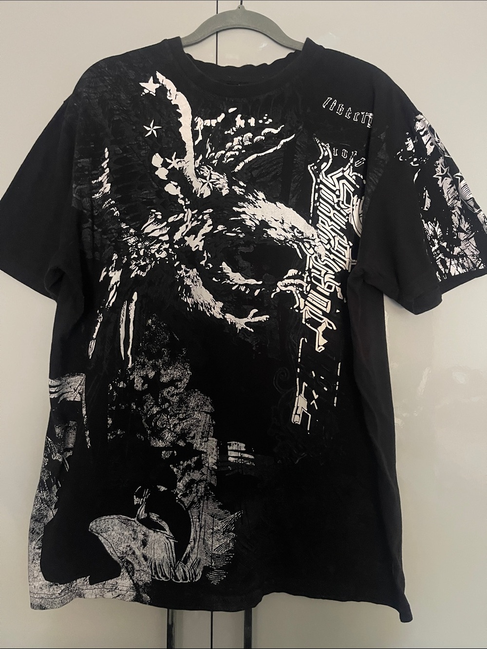 South Pole Black Graphic Short-Sleeve Tee with White Print